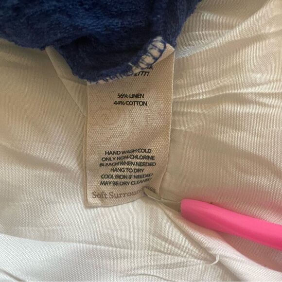 Soft Surroundings Women’s Blue Linen Blend V Neck Tunic Top w Buttons Size M - Picture 9 of 10